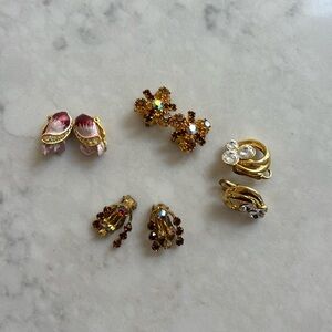 Vintage clip on earrings lot